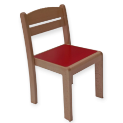 Children's chair made of natural wood (Beech), seat - MDF