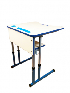 Стіл учнівський одномісний з регулюванням висоти з регулюванням кута нахилу стільниці 0-8°