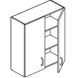 Two-door hinged section h=900 mm, K