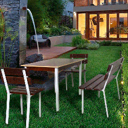 Garden chair "Leman" with metal-wood