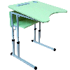 Стіл учнівський одномісний з регулюванням висоти з регулюванням кута нахилу стільниці 0-7-16°