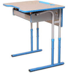 Anti-scoliotic height-adjustable table-desk