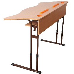 Double anti-scoliotic desk with variable height