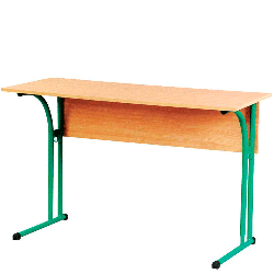 Double student table without shelf with fixed height 