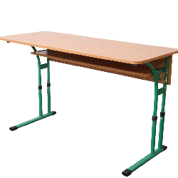 Стол ученический двухместный столешница с закругленными углами со сменной высотой