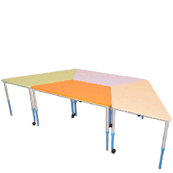 Mobile modular height-adjustable table "Trapezium"
