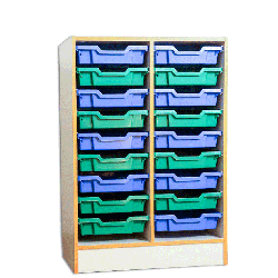 Cabinet with plastic drawers