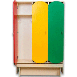 Шкаф для детской одежды (трехместный с лавкой)
