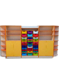 Cabinet for storing didactic material