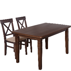 Rectangular veneered dining table