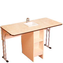 Chemical laboratory table (with sink, coating - plastic)