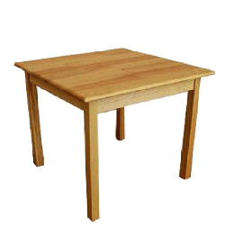 Children's square table from a natural wood (pine)