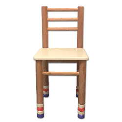 Children's chair with variable height from natural wood (Beech)