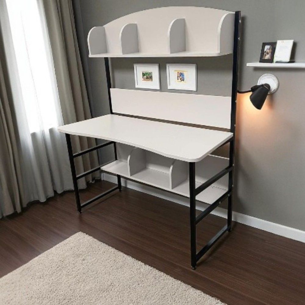 Стіл робочий на металокаркасі з надбудовою