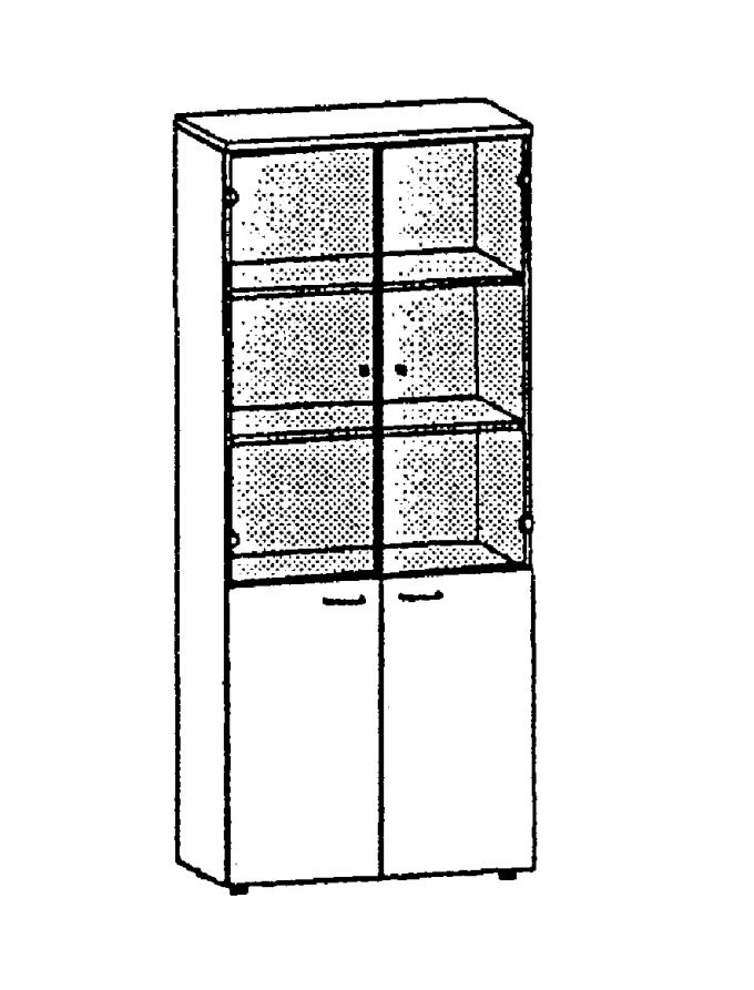 Bookcase with glass doors