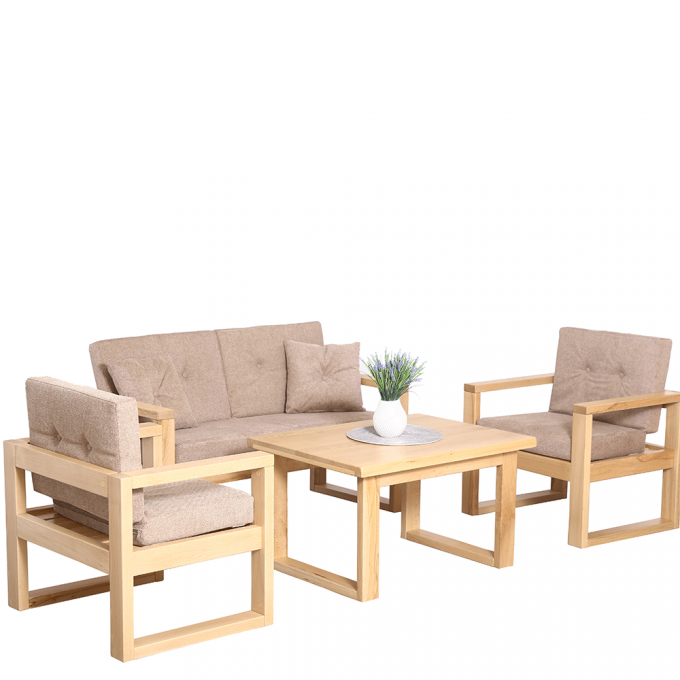 A set of soft furniture "Joy" made of natural wood
