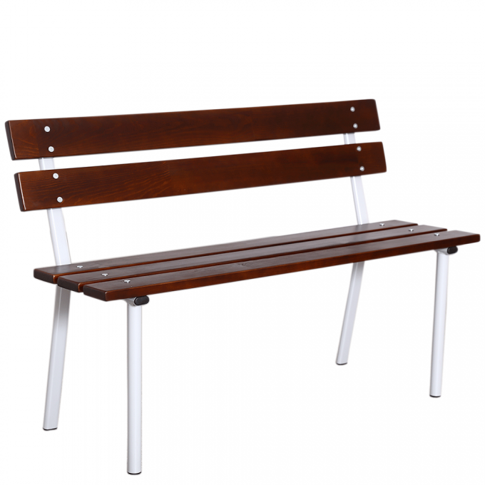 Bench "Leman" with a garden metal-wood back