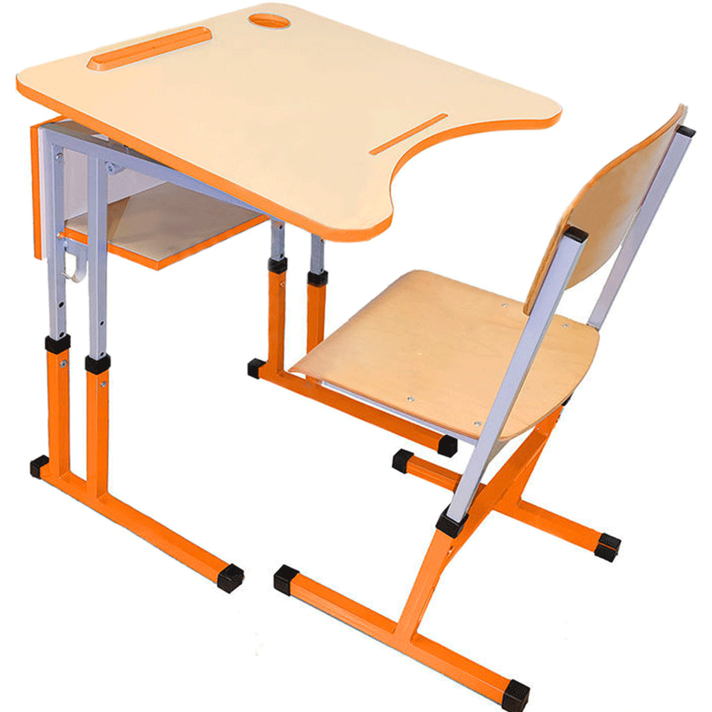 Стіл учнівський одномісний з регулюванням висоти з регулюванням кута нахилу стільниці 0-8°