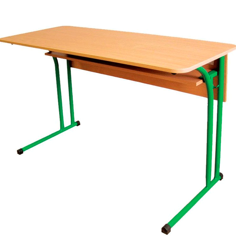 Стіл учнівський двомісний з заокругленими кутами