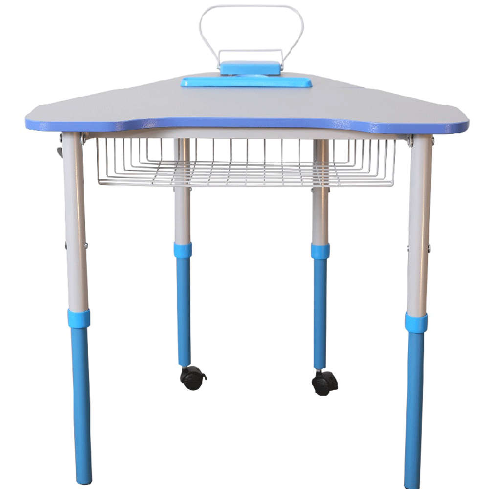 Стіл мобільний з регулюванням висоти та нахилу стільниці, з полицею