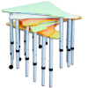 Mobile modular table "Trikutnyk" 60° adjustable in height