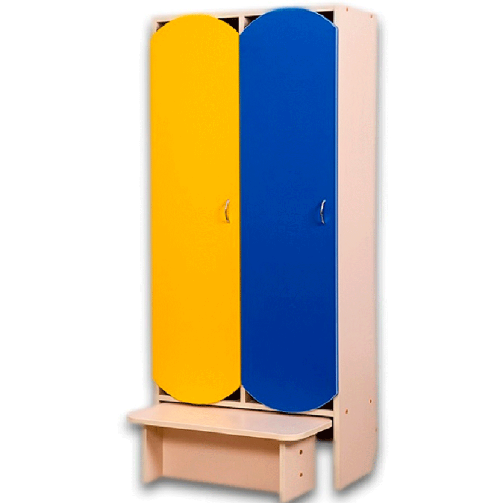 Шафа для дитячого одягу (двомісна з лавою)