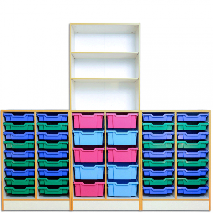 Storage cabinet with plastic drawers