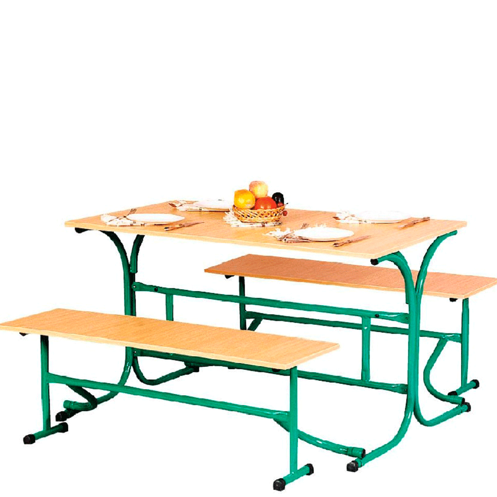 Стіл для їдальні з розкладними лавами