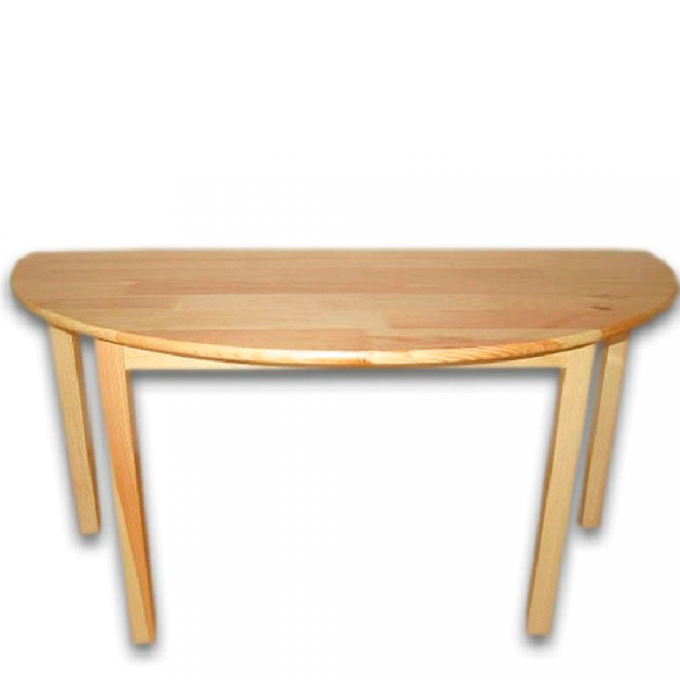 Children"s semicircular table made of natural wood