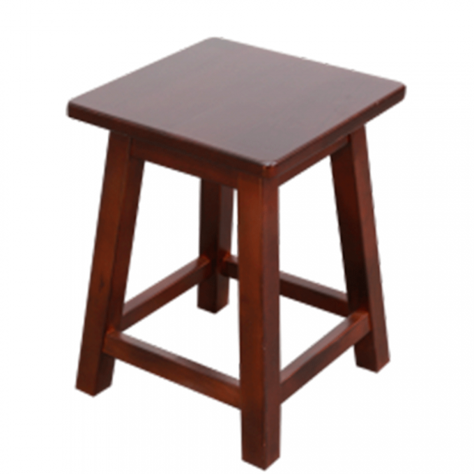 The stool is wooden
